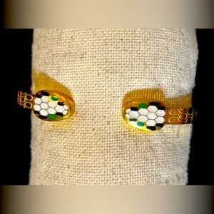 Snake Head Cuff Bracelet with Golden Cover Stainless Steel.